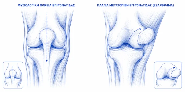 Φυσιολογική πορεία της επιγονατίδας και πλάγιο εξάρθρημα