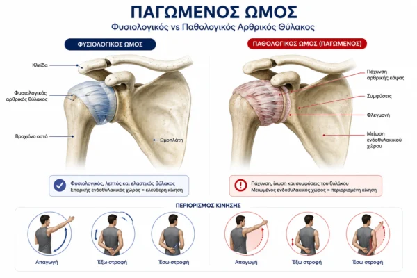 Παγωμένος ώμος και πάχυνση του αρθρικού θυλάκου